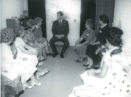 The Prince of Wales Hospice - 1986 - Royal visit at Gretta Sharkey Castelford Support Group