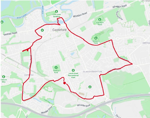 Sunset stroll 7 mile map route