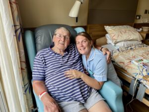 Peter Wicks and Hospice nurse