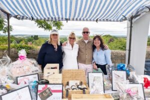 Hooton Pagnell Village fete. From left to right, village residents are Frieda Dehrmann, Chris Collins-McKeown, Jeff Atkinson and Justine King