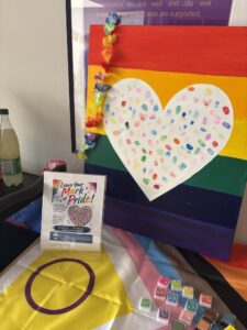 Pride finger print heart canvas