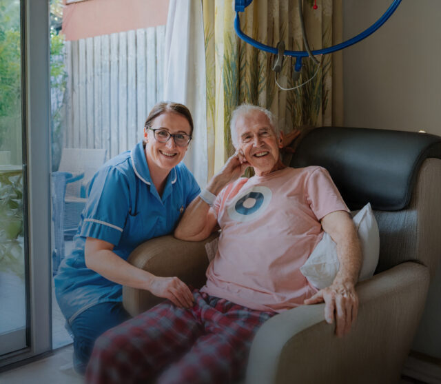 Nurse with a hospice patient