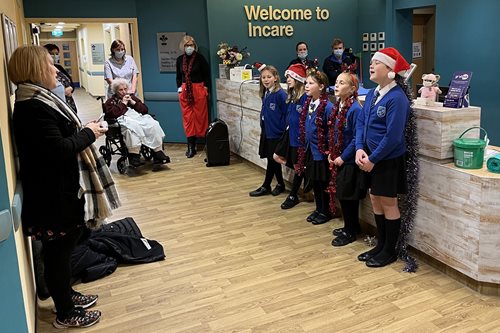 School choirs visit the Hospice to spread some Christmas cheer!